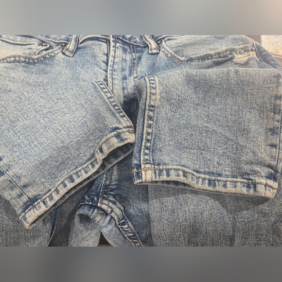 Old Navy Jeans Mens 32x32 Slim Fit Medium Wash Distressed Holes Patch Stretch - Picture 15 of 17